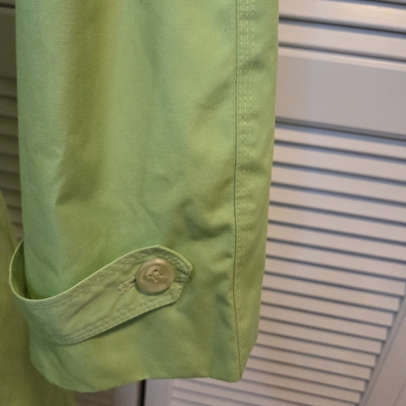 Jessica London Size 22W Long Trench Coat Removable Liner LIME GREEN BELTED - Picture 5 of 10